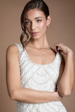 Robe De Mariée Courte Perlée