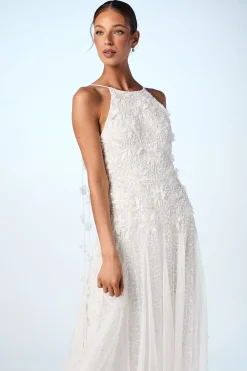 Robe de Mariée en Tulle à Ornements Floraux