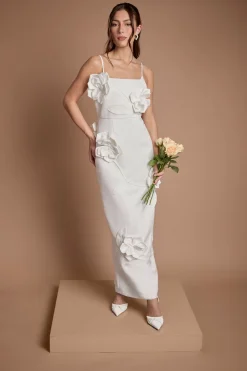 Robe De Mariée Fourreau À Corsage Fleuri