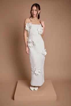 Robe De Mariée Fourreau À Corsage Fleuri