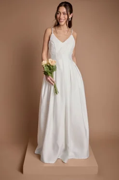 Robe De Mariée À Jupe Ample Ornée De Perles