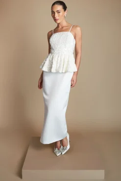 Coast Robe De Mariée À Jupe Crayon Et Haut À Sequins<Femme Robes|Robes Longues