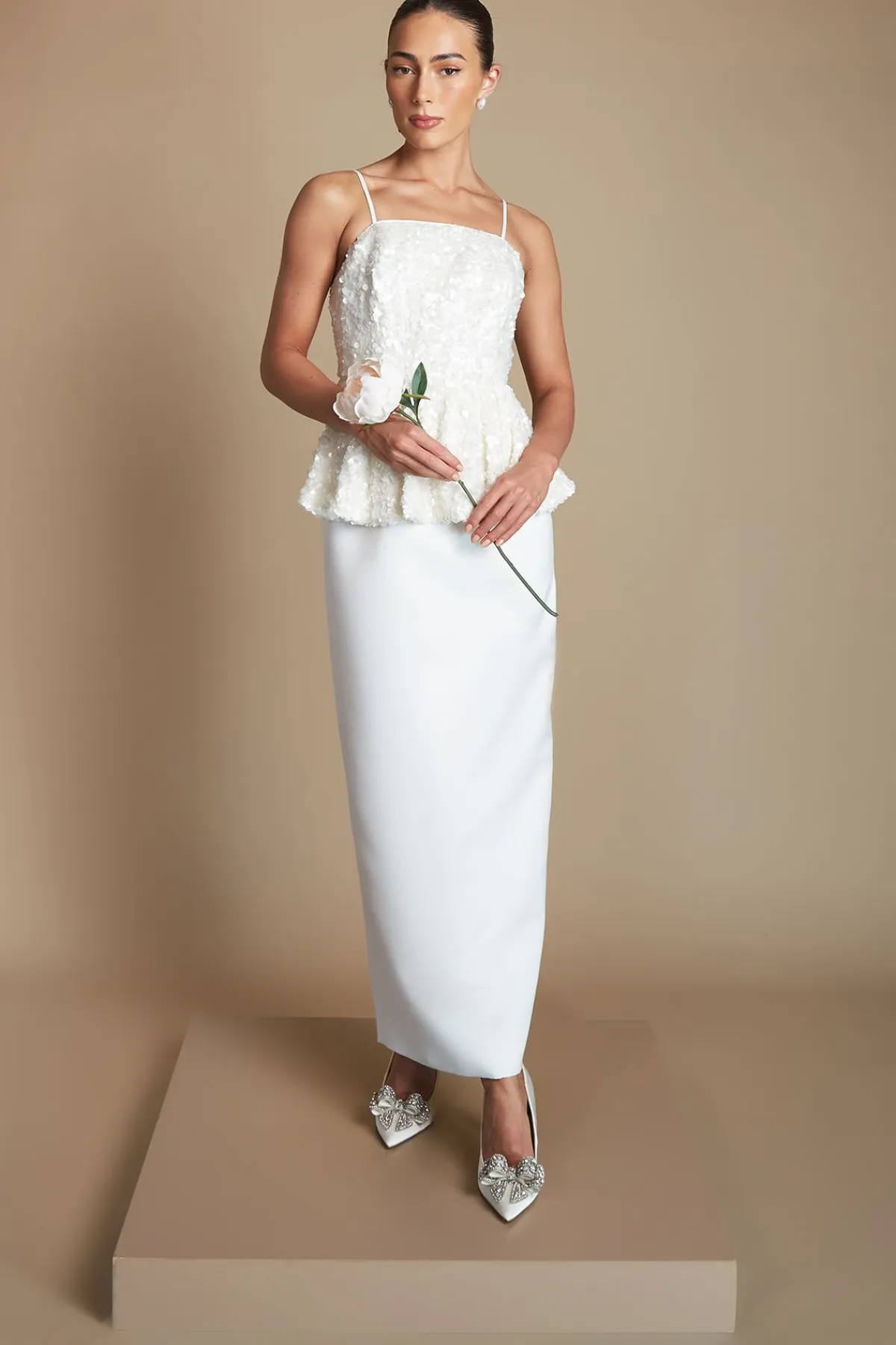 Coast Robe De Mariée À Jupe Crayon Et Haut À Sequins<Femme Robes|Robes Longues