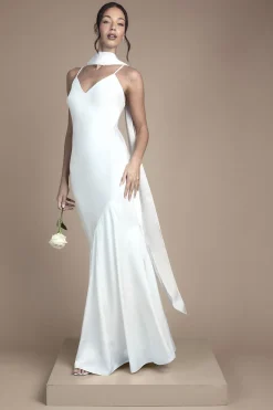 Oasis Robe de Mariée Longue à Col V avec Bretelles et Foulard<Femme Toutes Les Robes|Robe Satin
