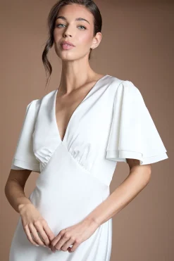 Oasis Robe De Mariée Longue À Décolleté Plongeant Et Manches Évasées<Femme Toutes Les Robes|Robe Satin