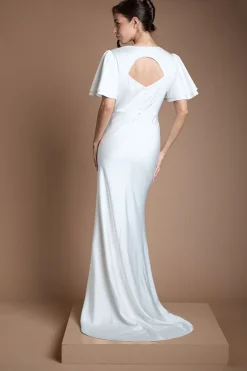 Oasis Robe De Mariée Longue À Décolleté Plongeant Et Manches Évasées<Femme Toutes Les Robes|Robe Satin