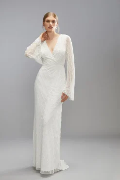 Coast Robe de Mariée Maxi Boho Ornée avec Dos Noué<Femme Robes Bohème|Robes À Manches Longues