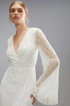 Coast Robe de Mariée Maxi Boho Ornée avec Dos Noué<Femme Robes Bohème|Robes À Manches Longues