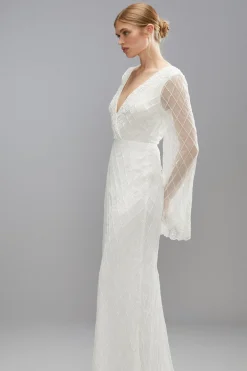 Coast Robe de Mariée Maxi Boho Ornée avec Dos Noué<Femme Robes Bohème|Robes À Manches Longues