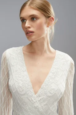 Coast Robe de Mariée Maxi Boho Ornée avec Dos Noué<Femme Robes Bohème|Robes À Manches Longues