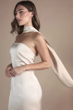 Oasis Robe de Mariée Maxi Bustier en Satin avec Écharpe<Femme Robes Demoiselles D'Honneur|Satin Et Dentelle
