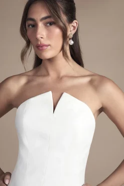 Robe de Mariée Maxi à Bustier Structuré avec Jupe en Dentelle