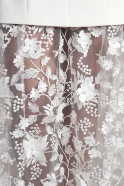 Robe de Mariée Maxi à Bustier Structuré avec Jupe en Dentelle
