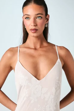 Robe de Mariée Maxi Caraco à Col V en Maille Ornée