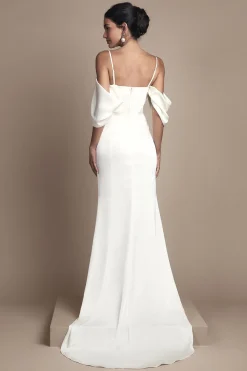 Coast Robe de Mariée Maxi en Satin Drapé avec Décolleté Bénitier et Bustier<Femme Robes Corset|Satin Et Dentelle