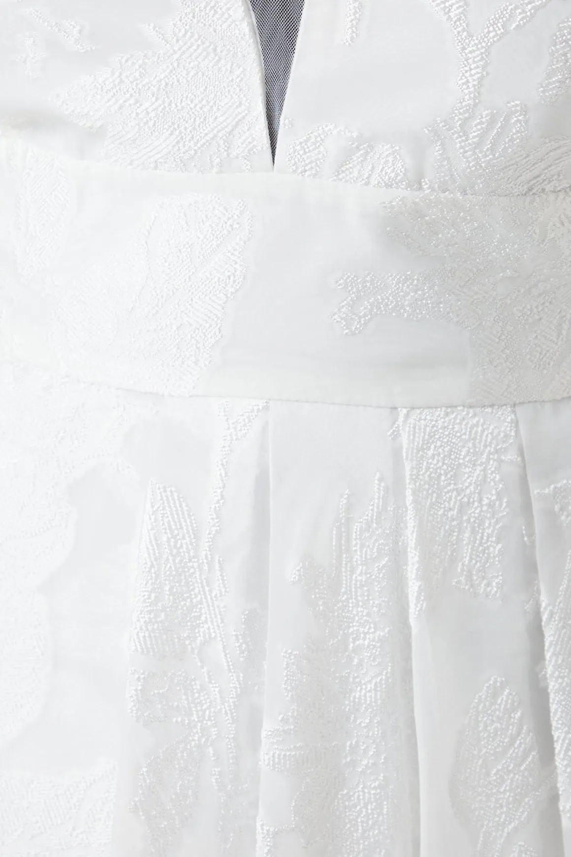 Robe de Mariée Maxi Grande Taille à Décolleté Plongeant en Organza Jacquard Cascade