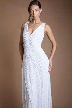 Robe De Mariée Maxi À Perles Géométriques