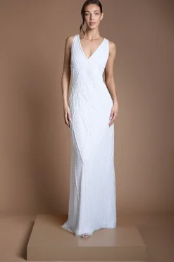 Robe De Mariée Maxi À Perles Géométriques