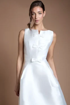 Coast Robe De Mariée Midi À Jupe Ample Avec Détail Nœud<Femme Robes|Robes Longues