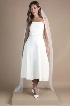 Coast Robe de Mariée Mi-Longue Bustier avec Nœud à la Taille<Femme Robes|Robes Mi-Longues