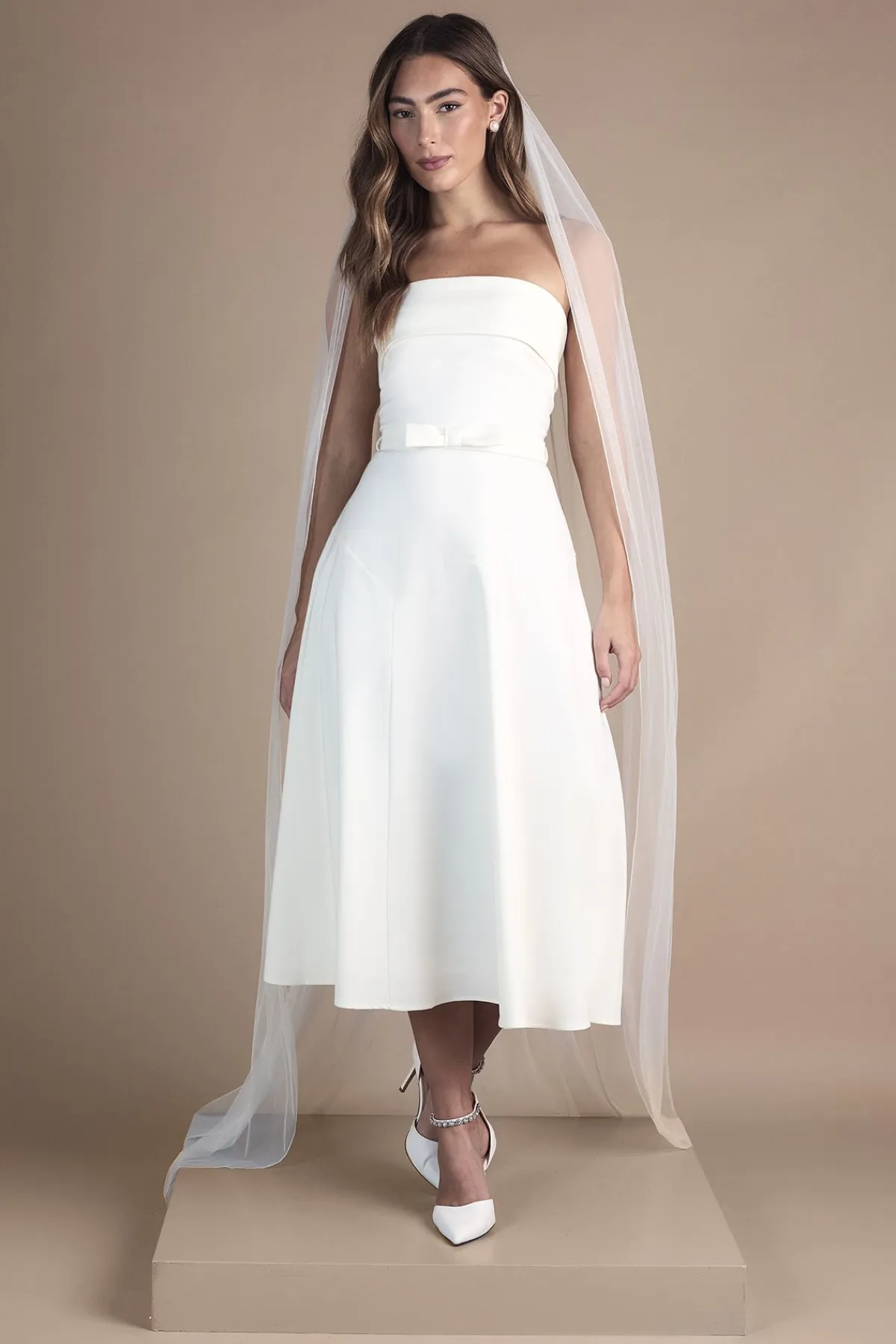 Coast Robe de Mariée Mi-Longue Bustier avec Nœud à la Taille<Femme Robes|Robes Mi-Longues
