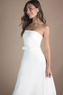 Coast Robe de Mariée Mi-Longue Bustier avec Nœud à la Taille<Femme Robes|Robes Mi-Longues