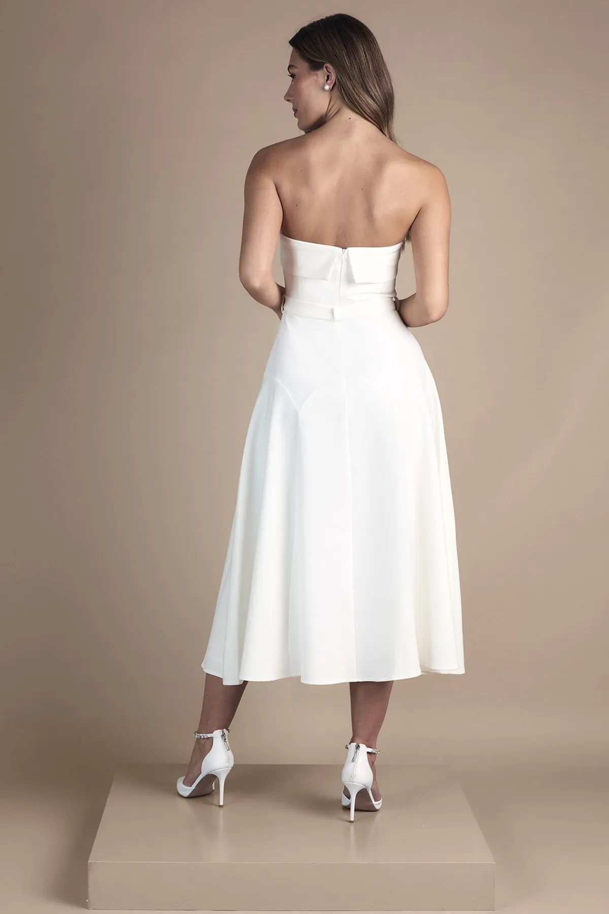 Coast Robe de Mariée Mi-Longue Bustier avec Nœud à la Taille<Femme Robes|Robes Mi-Longues