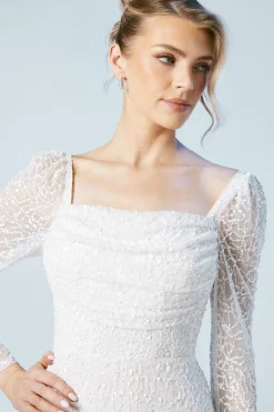 Coast Robe de Mariée Mi-Longue Colonne à Sequins et Manches Évasées<Femme Toutes Les Robes|Robes Mi-Longues