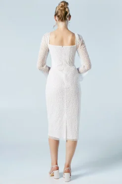 Coast Robe de Mariée Mi-Longue Colonne à Sequins et Manches Évasées<Femme Toutes Les Robes|Robes Mi-Longues