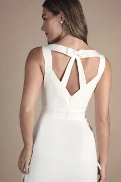 Robe de Mariée Mi-Longue à Encolure Bateau