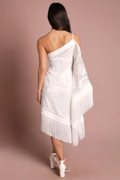 Robe De Mariée Mini Asymétrique À Franges