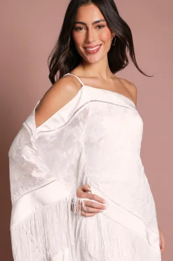 Robe De Mariée Mini Asymétrique À Franges