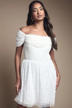 Coast Robe de Mariée Mini Bardot à Jupe Ample Ornementée<Femme Robes|Toutes Les Robes