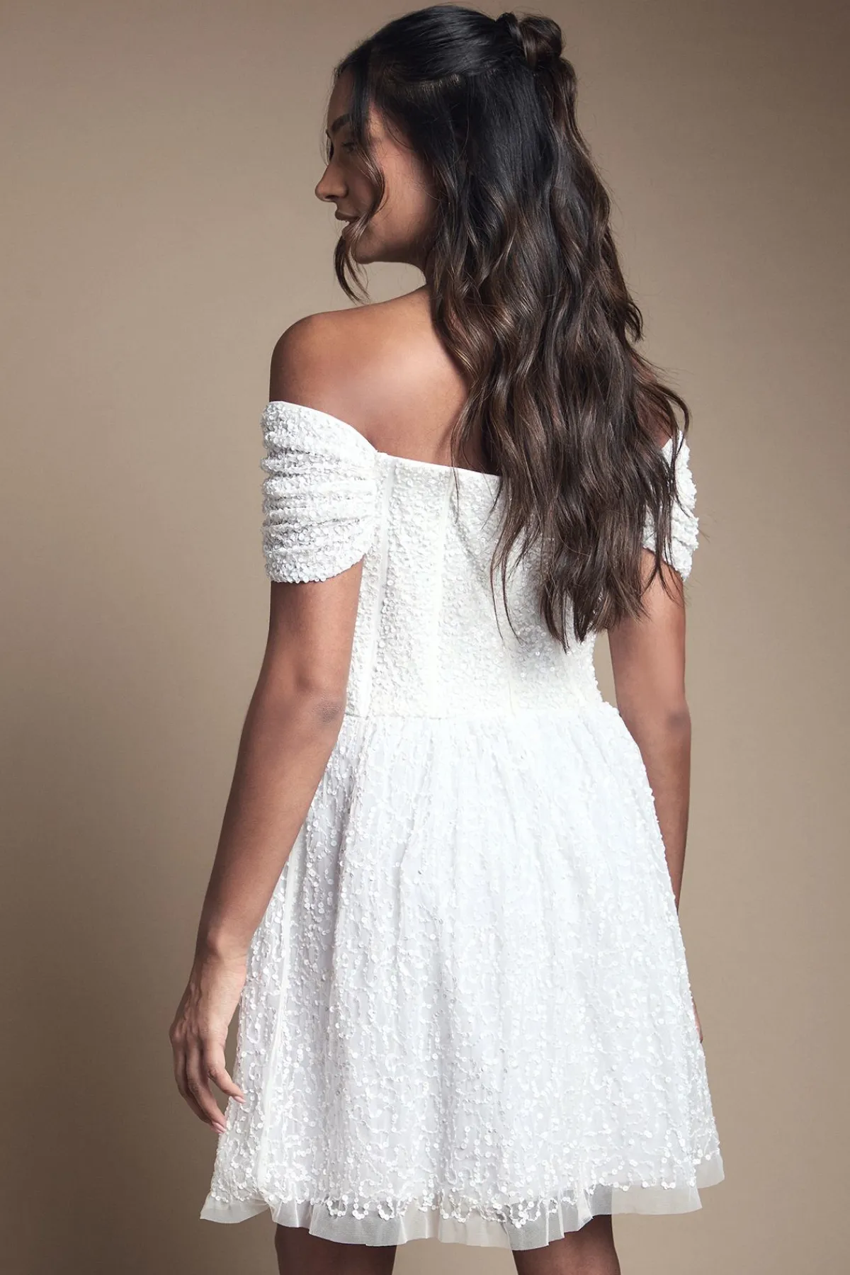 Coast Robe de Mariée Mini Bardot à Jupe Ample Ornementée<Femme Robes|Toutes Les Robes
