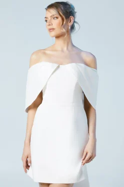 Coast Robe de Mariée Mini en Crêpe Taffetas à Décolleté Bardot<Femme Robes|Toutes Les Robes
