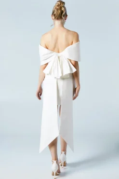 Coast Robe de Mariée Mini en Crêpe Taffetas à Décolleté Bardot<Femme Robes|Toutes Les Robes