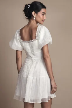 Oasis Robe de Mariée Mini en Organza à Manches Bouffantes<Femme Robes|Toutes Les Robes