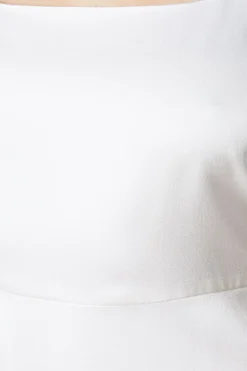 Robe de Mariée Mini en Satin à Bretelles Nouées