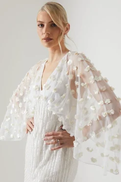Coast Robe de Mariée Mini Kimono à Broderies Florales<Femme Toutes Les Robes|Robes À Manches Longues