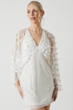 Coast Robe de Mariée Mini Kimono à Broderies Florales<Femme Toutes Les Robes|Robes À Manches Longues