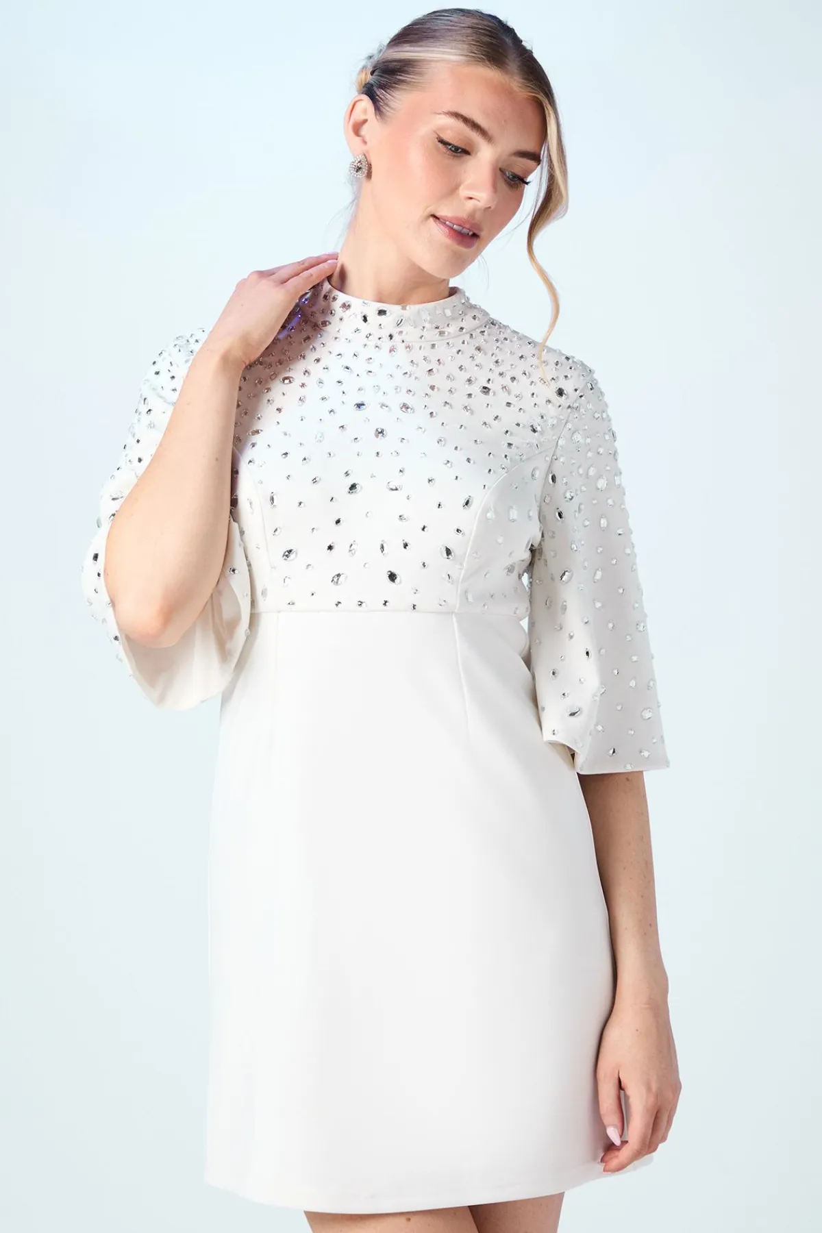 Coast Robe de Mariée Mini à Manches Chauve-Souris avec Détails de Gemmes Incrustées<Femme Robes|Toutes Les Robes