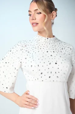 Coast Robe de Mariée Mini à Manches Chauve-Souris avec Détails de Gemmes Incrustées<Femme Robes|Toutes Les Robes