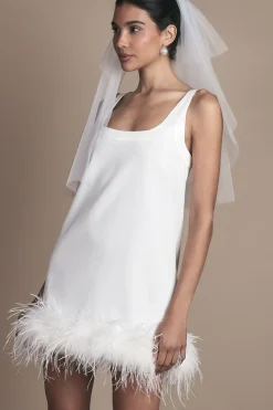 Coast Robe de Mariée Mini à Ourlet de Plumes<Femme Toutes Les Robes|Robe Satin