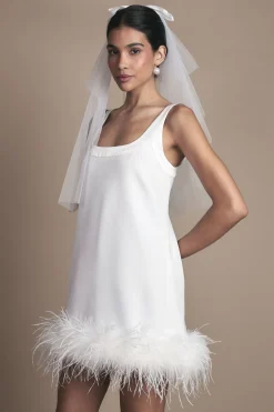 Coast Robe de Mariée Mini à Ourlet de Plumes<Femme Toutes Les Robes|Robe Satin