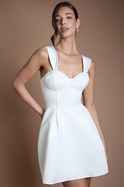 Robe De Mariée Mini Évasée À Décolleté Cœur