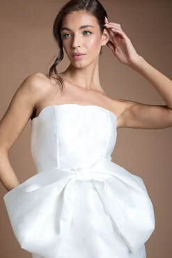 Robe De Mariée À Nœud Spectaculaire Et Détails Festonnés