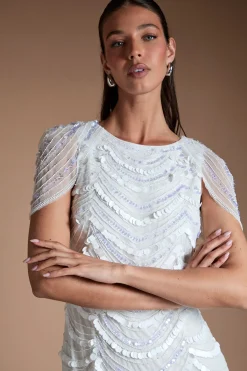 Coast Robe De Mariée Ornée Avec Épaules Cape<Femme Robes|Robes Longues