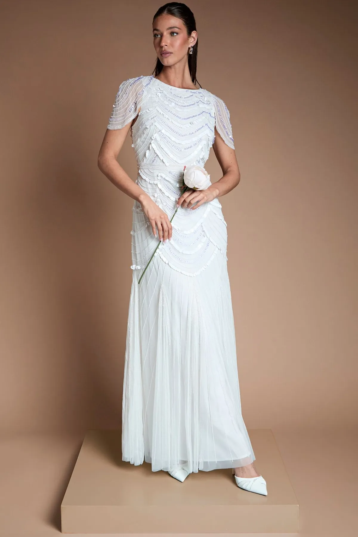 Coast Robe De Mariée Ornée Avec Épaules Cape<Femme Robes|Robes Longues