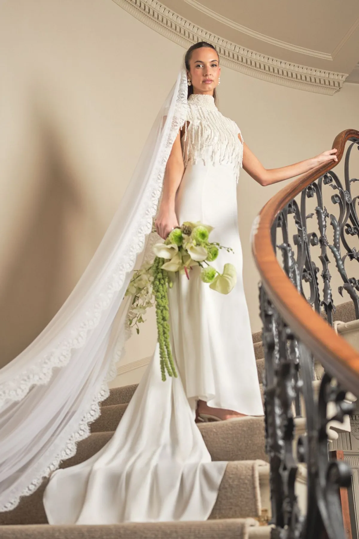 Coast Robe de Mariée Ornée de Perles à Col Montant avec Franges<Femme Robes|Robes Longues