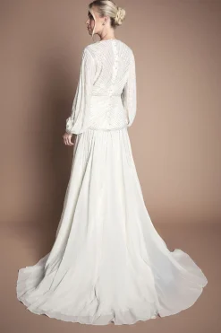 Coast Robe De Mariée Petite À Manches Longues Avec Ornements Linéaires<Femme Toutes Les Robes|Robes Longues